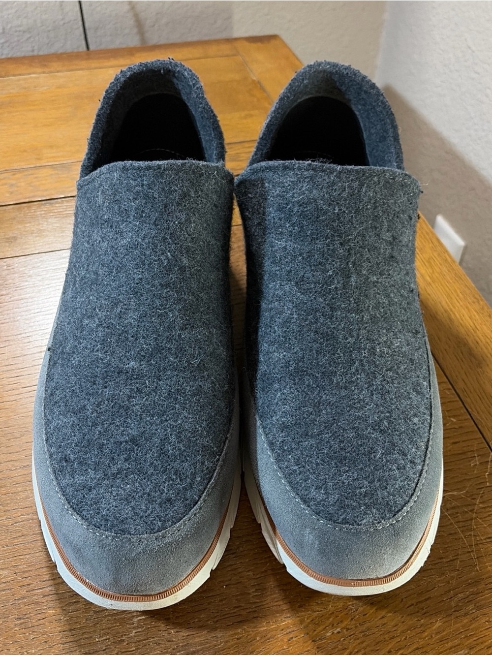 L.L. Bean Gray Wool-Blend Slip-On Loafers